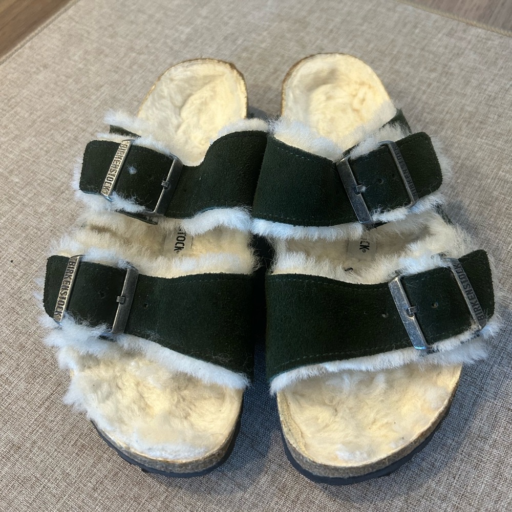 Birkenstock Arizona Shearling - Mountain View Green